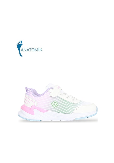 Kidessa 1859 Anatomik Tabanlı Unisex Çocuk Günlük Spor Beyaz Pembe Beyaz