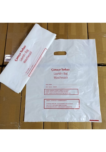 Otel Kirli Çamaşır Poşeti Laundry Bag Pe Beyaz 1000 Beyaz