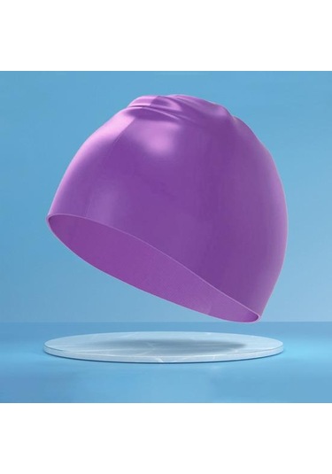 Mavi Ekstra Büyük Yüzme Bonesi Yüzme Şapkası Kaymaz Tasarım Yüksek Elastik Su Geçirmez Saç Koruma Yüzmek Bonesi Yetişkinler İçin Mavi