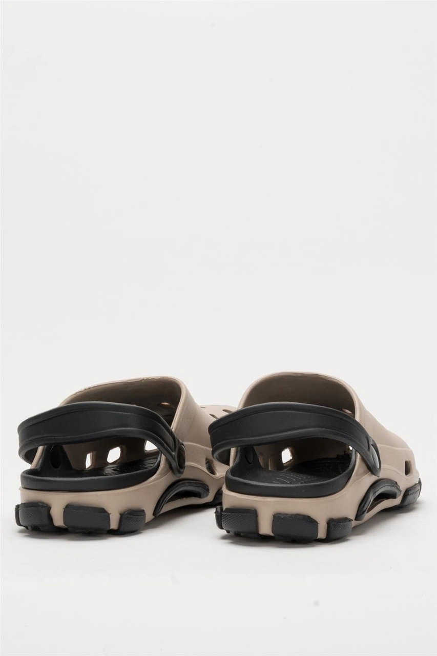 Unisex Çift Tabanlı Ortopedik Hemşire Doktor Aşçı Laboratuvar Deniz Havuz Terliği Sandalet Bej - Siyah Bej - Siyah