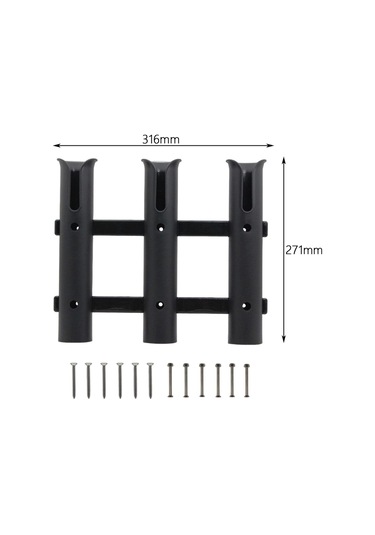 Suntek Olta Kamışı Raf Takımı 3 Tüp Tutucu Odası Siyah