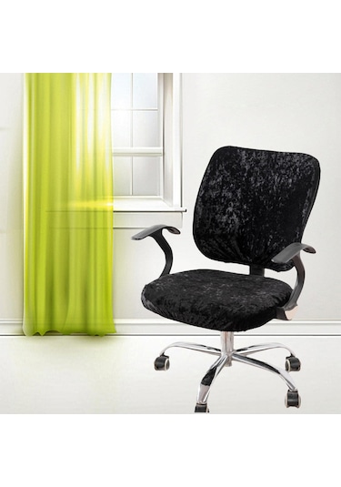 Suntek Bilgisayar Sandalye Örtüsü Streç Ofis Koltuğu Slipcover Siyah Koltuk Örtüsü