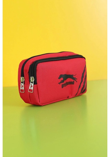 Rlx-141 İki Gözlü Kalemlik Okul Üniversite Çocuk Kalem Kutusu Kırmızı Beyaz