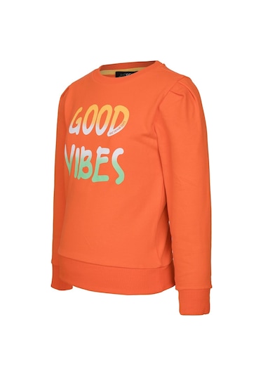Brz Kids Baskılı Kız Çocuk Sweatshirt-turuncu Turuncu
