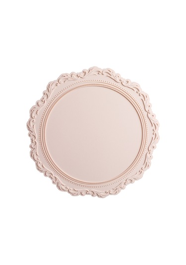 Sones Kabartmalı Silikon Isı Yalıtım Pedi Dekoratif Mat Kalın Yuvarlak Silikon Tencere Matı Pembe