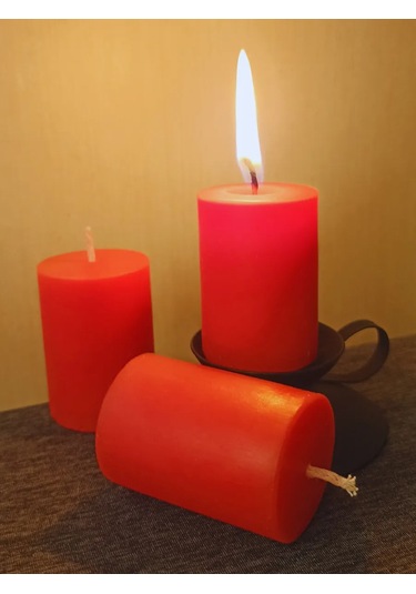 Kandlefo Çay Mumu Seti. Kırmızı. 6 Adet 330969504 Kirmızı