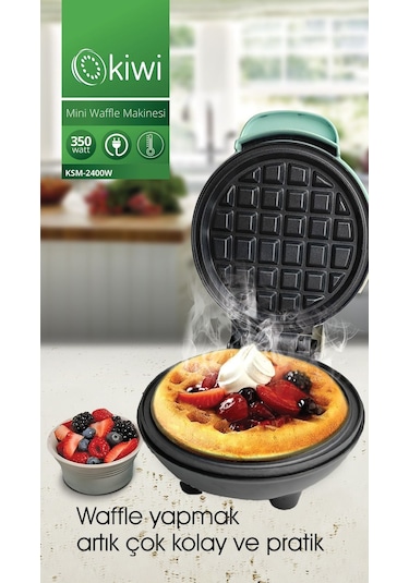Kiwi KSM-2400W Yapışmaz Plakalı Mini Waffle Makinesi