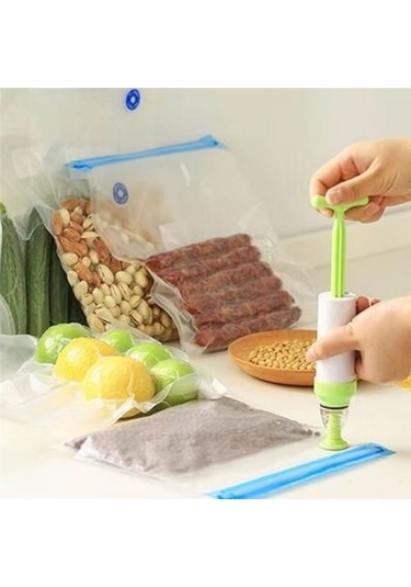 River World Gıda Saklamak İçin Pompa Ve Poşet Seti Vakumlu Ve Manuel