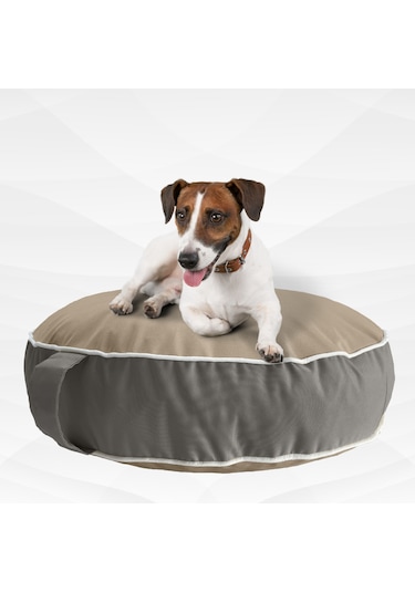 Xpermate Fermuarlı Kedi Köpek Minderi Kedi Köpek Yatağı Bej - Gri