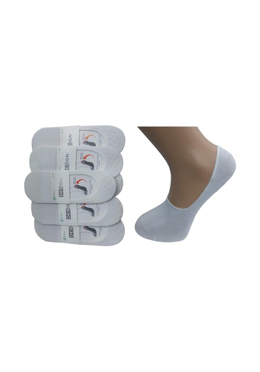 6'lı Erkek Bambu Babet Çorap - Beyaz