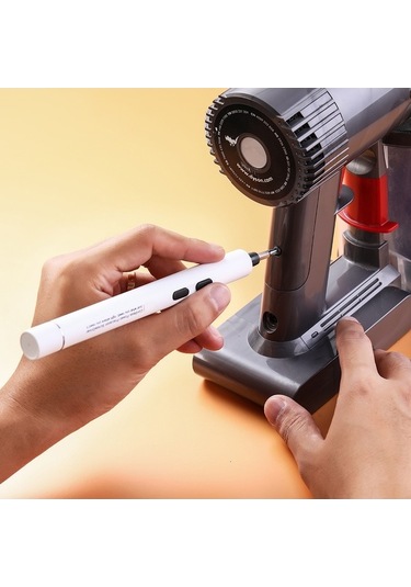 Fortunelane 18 Uçlu Beyaz Elektrikli Tornavida Seti - Laptop Ve Cep Telefonu Tamiri İçin 0.2nm Tork, Aaa Pil Gerektirir, Pil Dahi