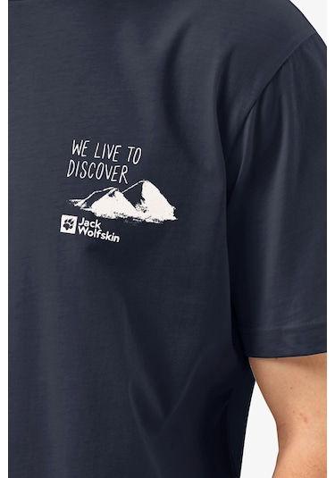 Jack Wolfskin Dıscover T M Erkek Mavi T-shirt 1809761tr-4314 Mavi