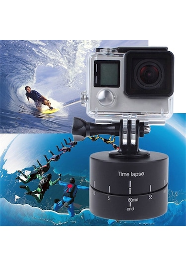Cbtx Zaman Lapse 360 Derece Otomatik Döndür Kamera Platformu Gopro Hero 6/5/4/3 Uyumlu Tripod Kafa Baskı, Xiaoyi Aksiyon Kamerası