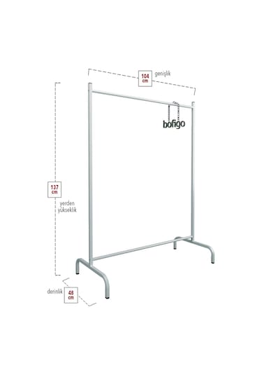 Bofigo Konfeksiyon Askısı Ayaklı Askılık Elbise Askılığı Beyaz
