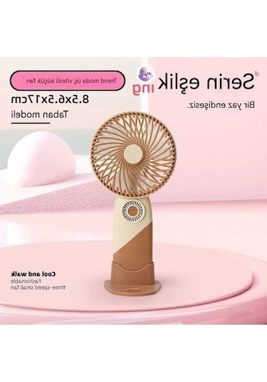 Supermarket1 Mini Usb Taşınabilir Masaüstü El Küçük Fan, Öğrenciye Hitap Eden Pembe, Mor, Haki, Turuncu Renklerde