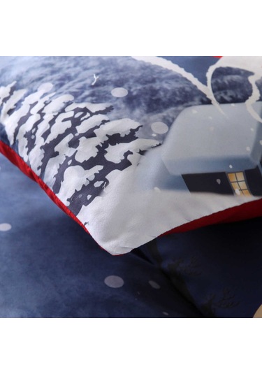 Qingmipy Noel Yatak Örtüsü Seti - Polyester Kumaş, Çift Kişilik, Yastık Kılıfı Dahil Çok Renkli