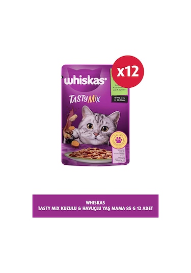 Whiskas Tastymix Kuzu Etli & Havuçlu Yetişkin Kedi Maması 12 x 85 G