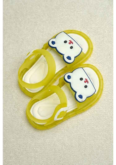 Eva Işıklı Kaydırmaz Tabanlı Figürlü Unisex Çocuk Sandalet Terlik 001
