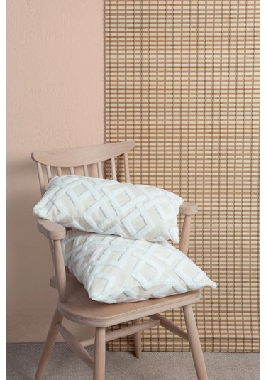 Jakarlı Kırlent 28x50 Cm Mila Ekru