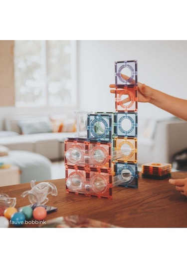 Cleverclixx Ball Run Creative Pack Manyetik Bloklar, Pastel 70 Parça