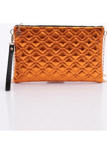 Dgn 4004 Kadin Baklava Dilimi Desenli Portföy Çanta 4004-2337-R145173 Turuncu