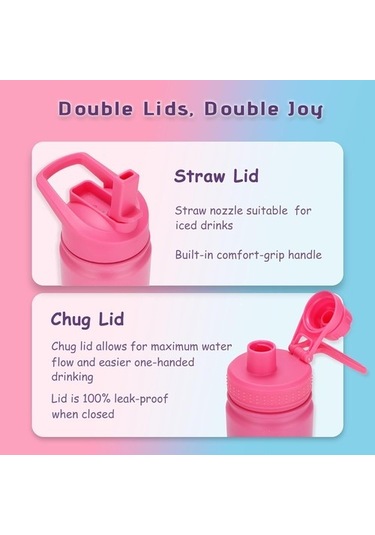 Yalıtımlı Çocuk Su Şişesi 12 Oz Paslanmaz Çelik Su Şişesi Çocuklar Için Saman Kapaklı Kızlar, Erkekler Için Gwkx8b Diğer