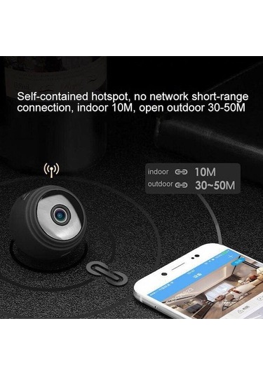 Geeksen A9 Metal Mini Dv: 1080p Wi-fi Ip Spor Kamerası, 150 Görüş Açısı, 60 Dakika Sürekli Kayıt, Siyah