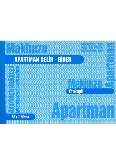 Gürmat Apartman Gelir Gider Makbuzu Otokopili 2 N-50 Sayfa 12 Adet