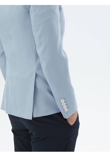 Kip Açık Mavi Düz Slim Fit Ceket 001