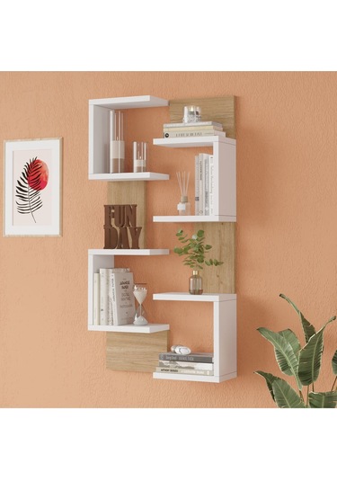 Wall 22 Duvar Rafı Sepet-beyaz Wal22-sw Sepet Ceviz - Beyaz
