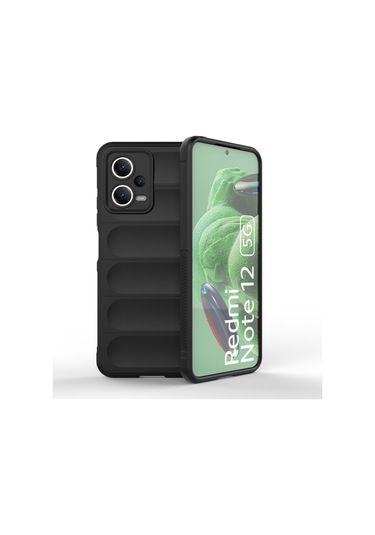 Xiaomi Redmi Note 12 5g / Note 12 5g Hindistan Sihirli Kalkan Tpu Flanel Telefon Kılıfı Siyah