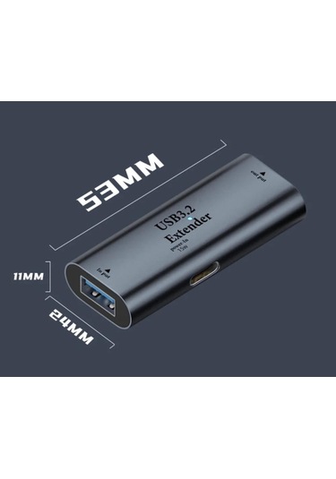 Usb 3.2 Usba 3.0 Kadın - Usbc Dişi Genişletici Aktif Tekrarlayıcı Adaptörü, Gri