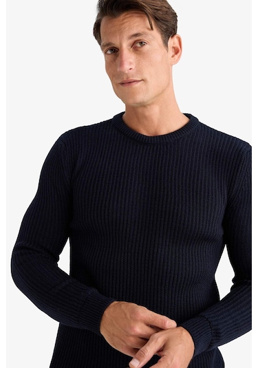 DeFacto Standart Fit Bisiklet Yaka Triko Kazak C8814AX24WNNV207