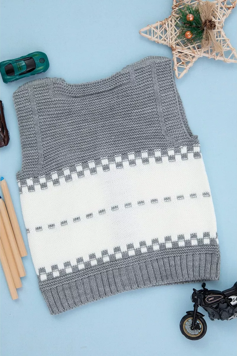 Gogo Bıcı Çocuk Örgü Yelek, Kolsuz 207649534 Gri