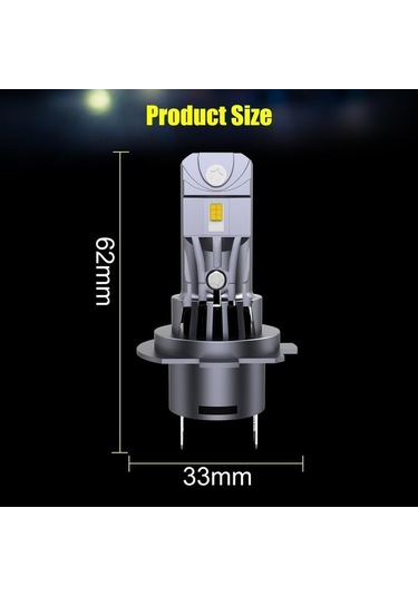 Didadodo Jms 2 Adet H7 Led Far Ampulü Mini Kablosuz 40000lm 6500k Csp Araba Lambaları H7 Turbo Led Otomobil 12v 12v