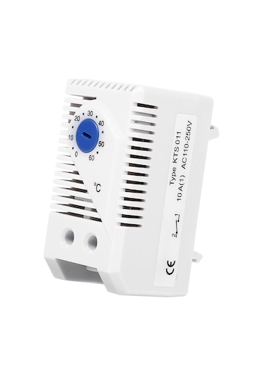 Vkemall Mekanik Termostat Kts011 - 0-60 C Ayar Aralığı, Plasti K Kasa, Ray Montaj, 250vac 10a, Ev Ve Ticari Kullanim İçin Isıtıcı/fan Kontrolü