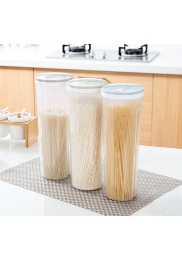 Yüksek Şeffaf Spagetti Makarna Kabı Saklama Kavanozu Kapaklı Bpa İçermez Büyük Kapasiteli Şeffaf Tasarım Hava Geçirmez Sızdırmaz Spagetti Saklayıcı Yeşil