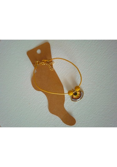 Glamglamour Mat Sarı Deri Göz Bayan Halhal