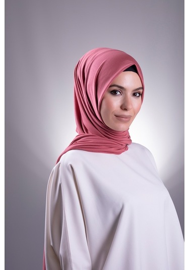 Gül Kurusu Düz Klasik Şal Viskon Kumaş Likralı Penye 202101_18 Gül Kurusu