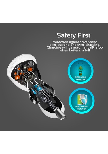 Promate Iphone Lightning Araç Çakmak Şarj Cihazı MFI Onaylı Beyaz