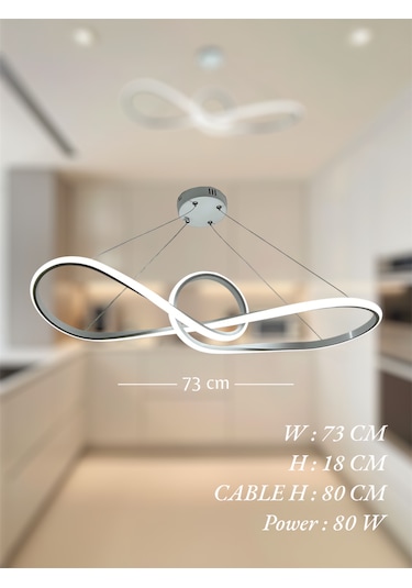 Ey Shop Beyaz Papyon Model 3 Renk Led Beyaz&sarı&günışı Avize Beyaz