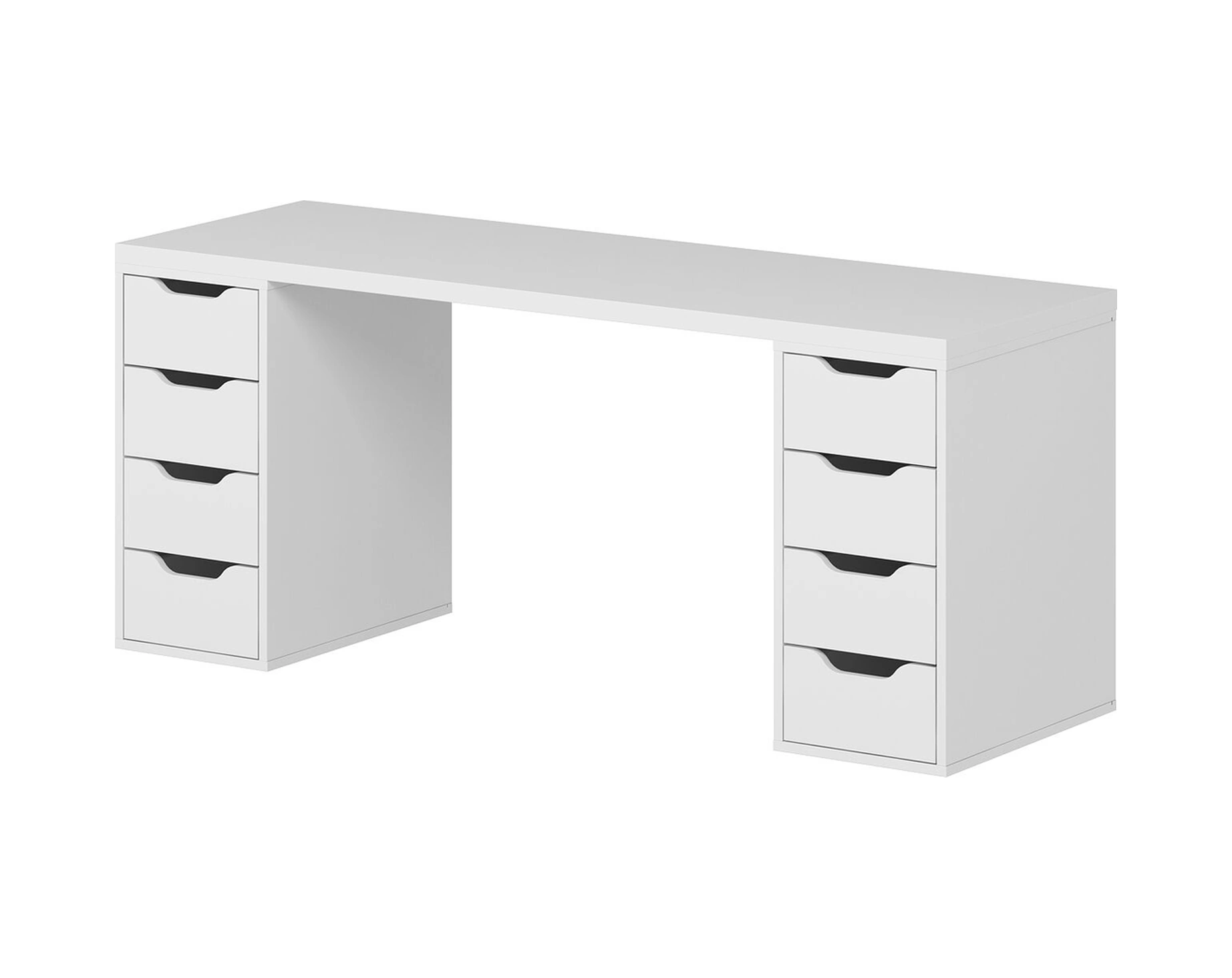 Alen 180 Cm 8 Çekmeceli Geniş Çalışma & Oyuncu Masası - Beyaz Beyaz
