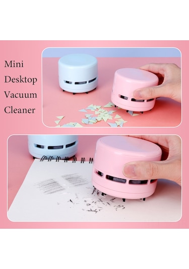 Yifomall Öğrenci Elektronik Ofis Seti: Otomatik Kalem Kesici, Silgi Ve Masa Süpürgesi - Pembe Plastik