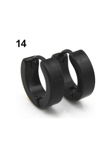 14 Erkek Kadın Moda Punk Gotik Paslanmaz Çelik Halka Saplama Küpe Takı Çok Renkli