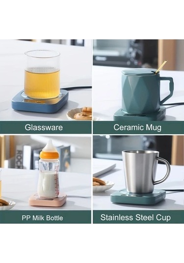 Fastbuy Turcoshop11 Pembe 110v Kahve Isıtıcı Tabağı: Gün Boyu Sıcak İçecekler İçin Çay, Süt, Sıcak Çikolata