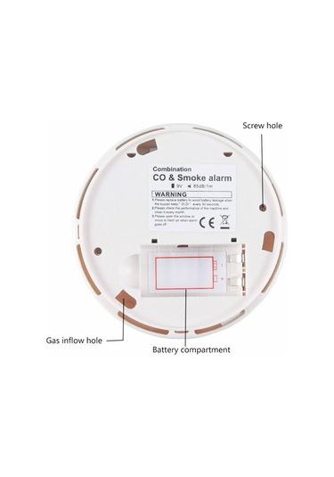 Yifomall Co Ve Duman Alarmı 2-in-1 Fonksiyonlu, Termometre Özellikli, Ab Malzeme, 4 Dil Kullanim Kılavuzu, Pil Gereklidir Zn-cdr810com