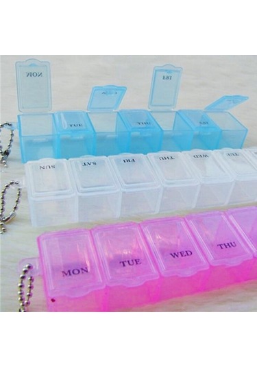 Beyaz Mjj 7 Gün Haftalık Tıp Sağlık Tablet Tutucu Saklama Kabı Vaka Hap Kutusu Beyaz