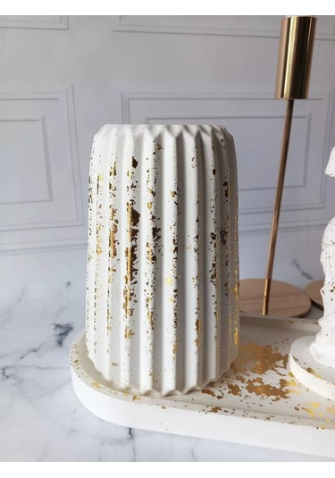 Cre Art Kuru Çiçek Vazosu Dekoratif İç Mekan Seti 160467159 Altın Rengi