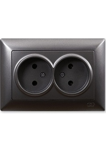 Günsan Visage Ambiance Füme İkili Priz Çerçevesiz