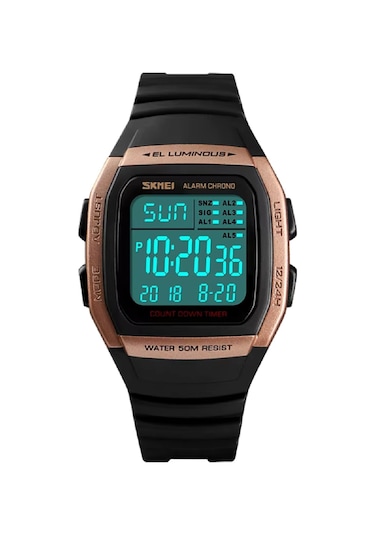 Suofeng 1278 Modeli Çift Zamanlı Akıllı Saat - 50m Su Geçirmez, Luminöz Ekran, Pu Kordon Ve Duraklayıcı Fonksiyonları Gül Altın Yeşil